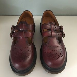 Dr. Martens Burgundy Buckle Mary Janes